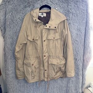 Black Sheep Leader In The Field Khaki Utility Jacket Hooded Drawstring Size S